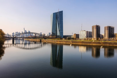 view of the European Central Bank in Frankfurt